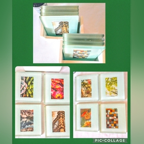 Glass Photo Coasters w/ Wooden Box - 2 Sets of 4 Coasters Each - Picture 9 of 9